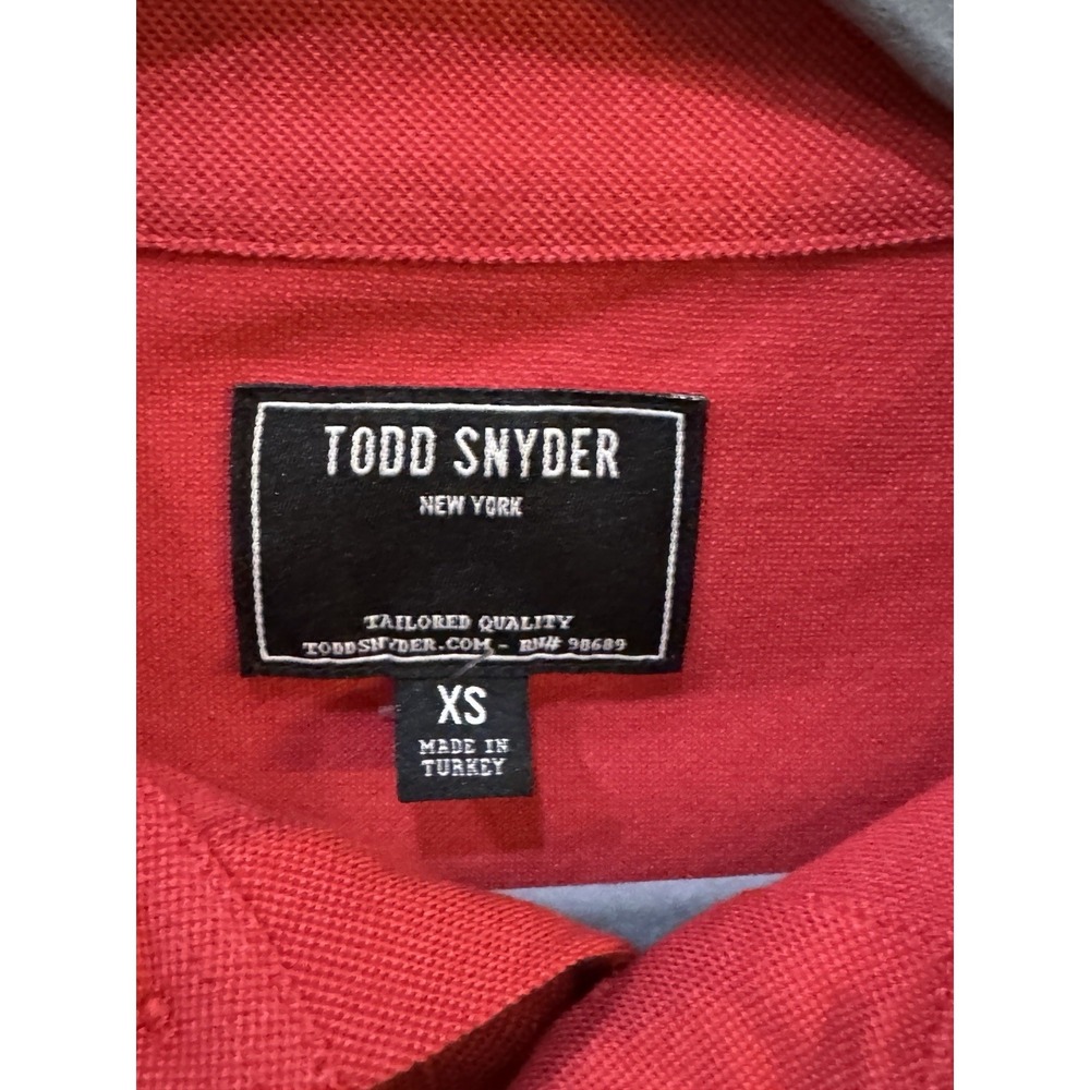 Todd Snyder New York Men's Red Pique Polo Shirt Size XS Lyocell Cotton - Picture 4 of 10